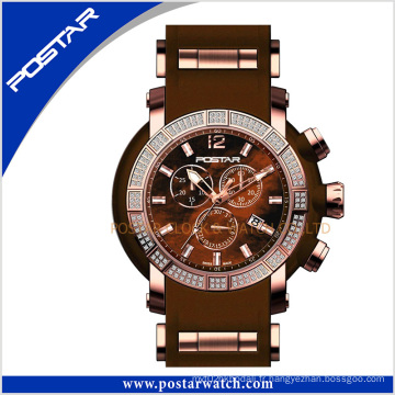 Montre multifonction quartz chronographe avec bande de silicone